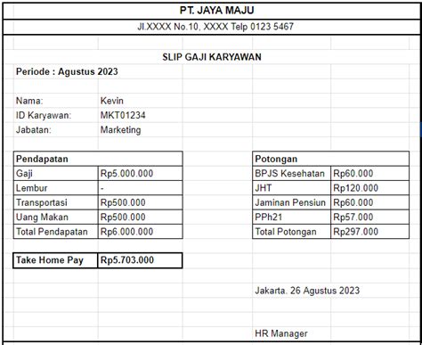 Manfaat dan Contoh Template Lengkap Slip Gaji Karyawan | CATAPA Blog