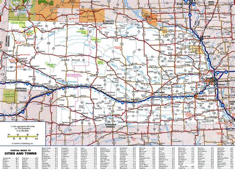 Large detailed roads and highways map of Nebraska state with national ...