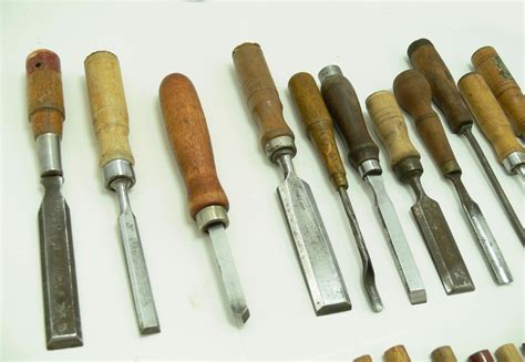 Vintage chisel lot - 29 wood chisel bundle - wood handle chisels - carving tools -wood carving ...