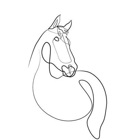 Horse one line drawing 4383038 Vector Art at Vecteezy