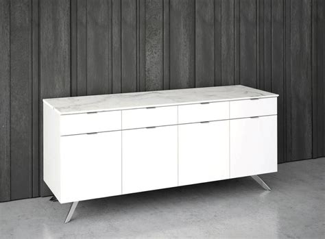 White Stone Top Credenza - Ambience Doré