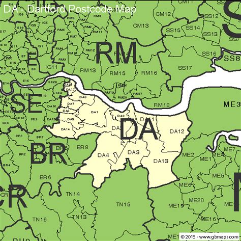 Map Of Da Postcode Districts Dartford Maproom | Images and Photos finder