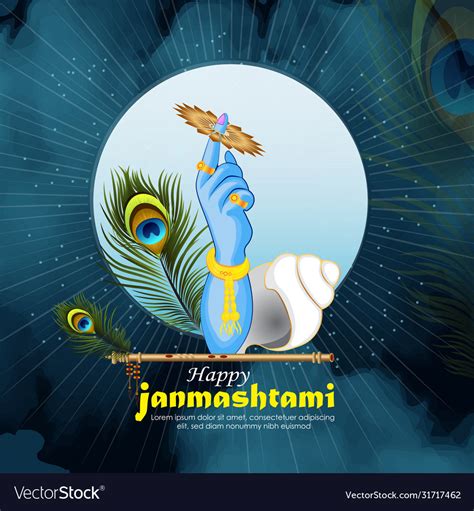 Happy janmashtami lord krishna Royalty Free Vector Image