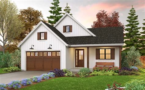 Modern Farmhouse House Plan - 3 Bedrooms, 2 Bath, 1196 Sq Ft Plan 74-917