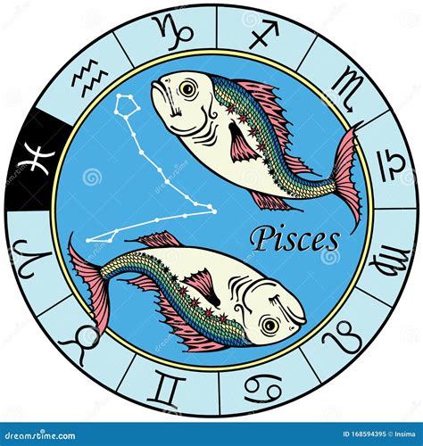 Zodiac Sign Pisces. Cartoon Vector | CartoonDealer.com #85613589