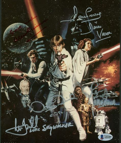 Lot Detail - Star Wars Incredible Cast Signed 8" x 10" Classico Postcard with RARE Alec Guinness ...