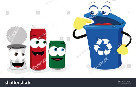 Vector Cartoon Representing Funny Recycling Bin: vector de stock (libre ...