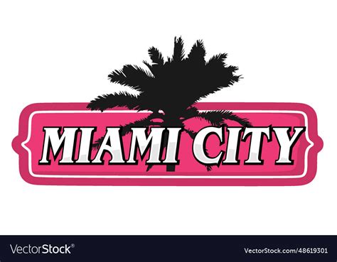 Miami city florida with beautiful view Royalty Free Vector