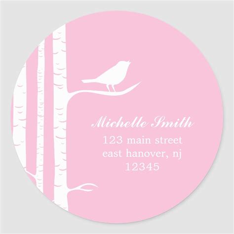 Winter Birch and Bird Classic Round Sticker | Zazzle | Custom holiday card, Round stickers ...