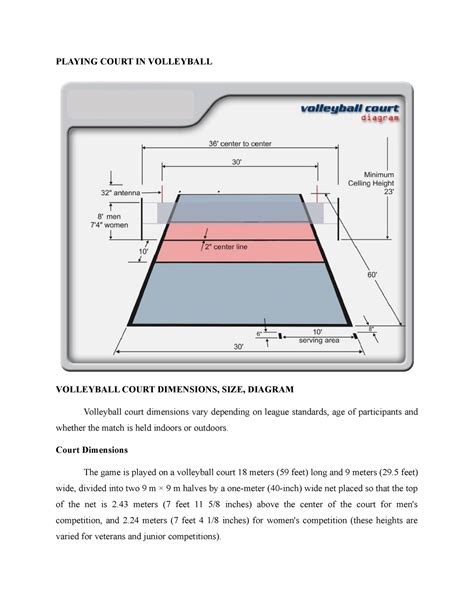 Playing Court IN Volleyball - PLAYING COURT IN VOLLEYBALL VOLLEYBALL COURT DIMENSIONS, SIZE ...