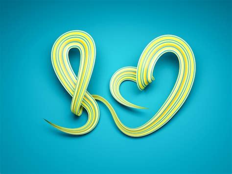 Premium Photo | Kazakhstan flag colors making bow to heart with ribbon 3d illustration