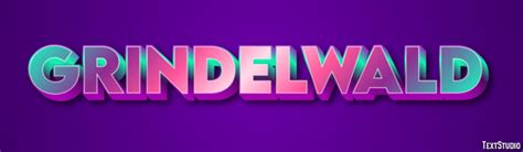 Grindelwald | Purple, Green And Pink 3D | Text Effect Generator