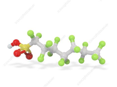 Perfluorooctanesulfonic acid molecule - Stock Image - C049/3696 ...