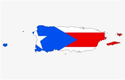 Puerto Rico Map With Flag, HD Png Download - kindpng