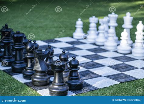 Big, Garden Chess Set on the Lawn Stock Photo - Image of green, match ...