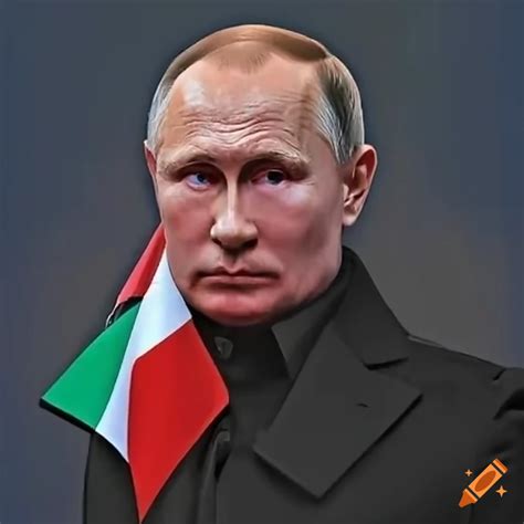 Vladimir putin holding a palestine flag on Craiyon