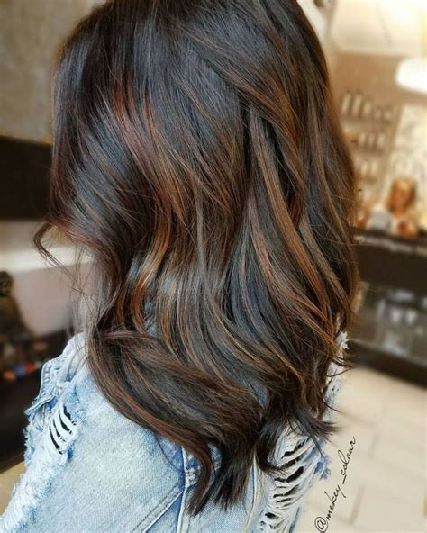 Subtle Auburn Highlights For Brown Hair | Chocolate brown hair color, Brunette hair color, Brown ...