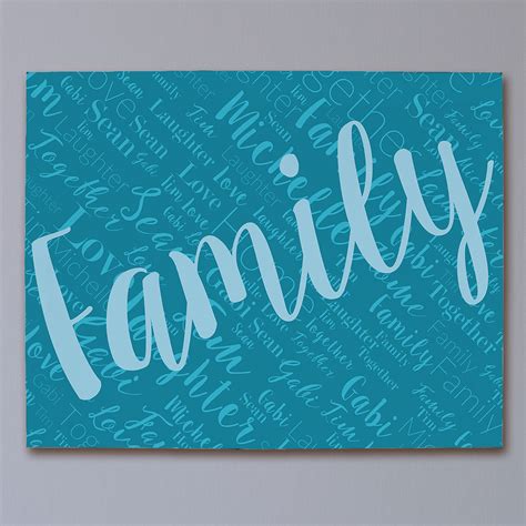 Personalized Family Diagonal Word-Art Canvas | GiftsForYouNow