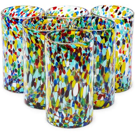 6 Pack Mexican Glassware, Drinking Glasses for Kitchen Accessories ...