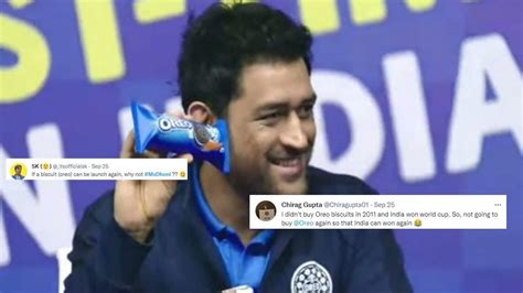 MS Dhoni Announcing Launch of Oreo Biscuits in India. Fans Hilariously Say Chuna Laga Diya ...