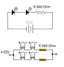 Rangkaian Lampu LED sederhana untuk Sepeda Motor ~ Kumpulan Skema Elektronika