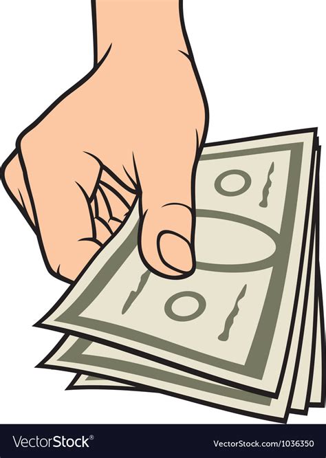 Money in hand Royalty Free Vector Image - VectorStock