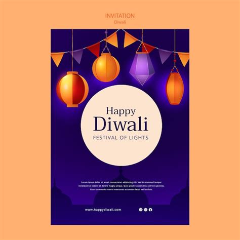 Premium PSD | Diwali celebration invitation template