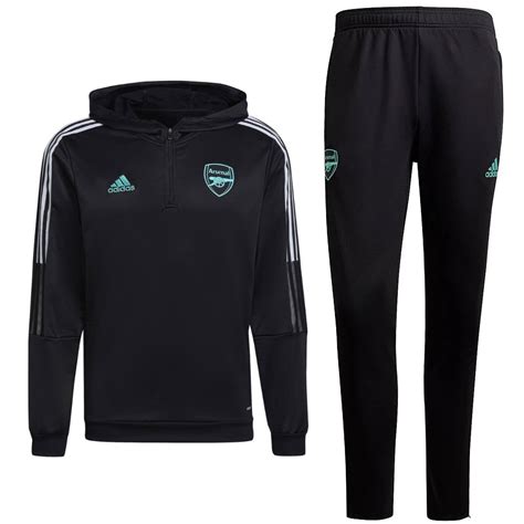 Arsenal FC black hooded training technical tracksuit 2022 - Adidas ...