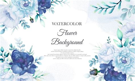 Watercolor Blue Floral Background Graphic by dinomikael01 · Creative Fabrica