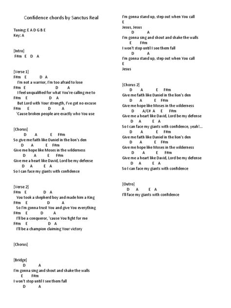 Confidence Chords by Sanctus Real | PDF | Song Structure