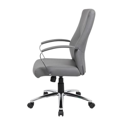 Boss Office Products Grey Contemporary Ergonomic Adjustable Height Swivel Executive Chair in the ...