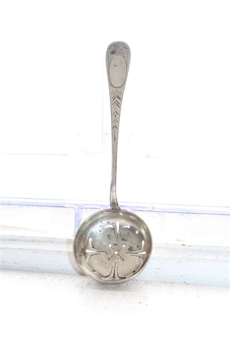 Antique Silverplate Tea Strainer Spoon TB