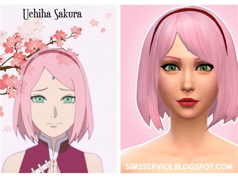 The Sims Resource - Uchiha Sakura hair | Naruto - Cool Kitchen needed