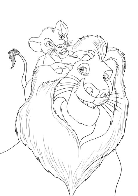 Mufasa And Simba Coloring Page Free Printable Coloring