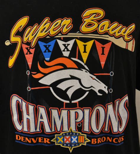 Logo7 Denver Broncos Super Bowl XXXII Champions 32 XL Tee Shirt Black NFL | eBay