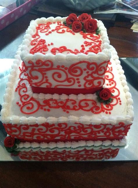 Red ribbons & roses cake... #sweetmesscakes | Cake, Rose cake, Sweet