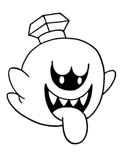 King Boo de Super Mario Coloring Pages - King Boo Coloring Pages - Páginas para colorear para ...