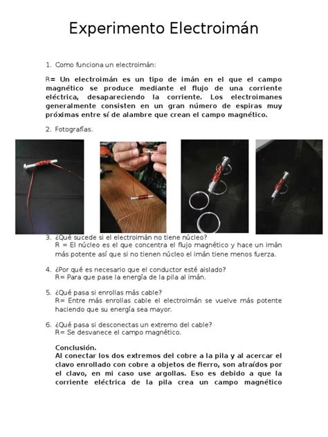 Experimento Electroimán | PDF