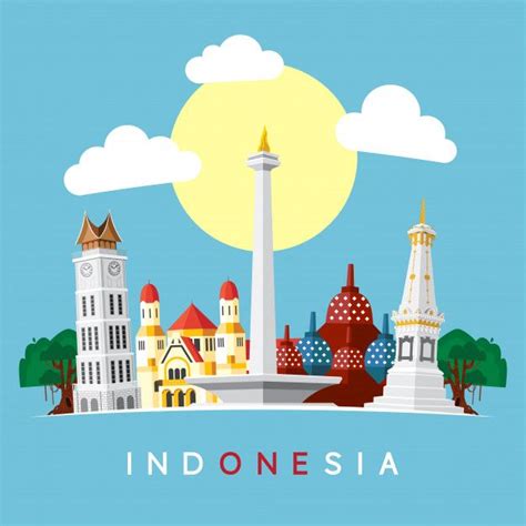 Indonesia Landmark | Indonesian art, Vintage posters decor, Indonesian ...