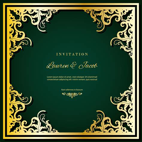 Wedding invitation card template with laser cutting frame. Square ...