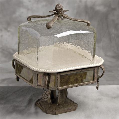 17 in. Versailles Cake Pedestal w/ Dome and Plate-Latte $319.50 ...