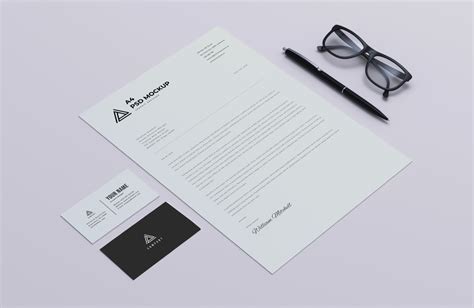 Letterhead and Business Card Mockup - Free Download