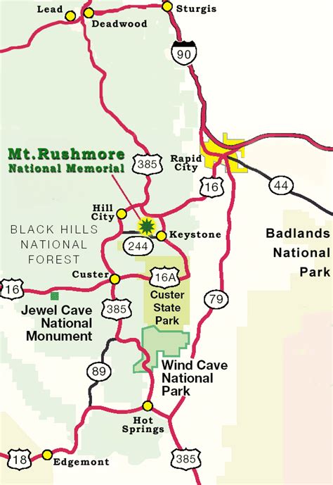 Detailed Mount Rushmore Area Map