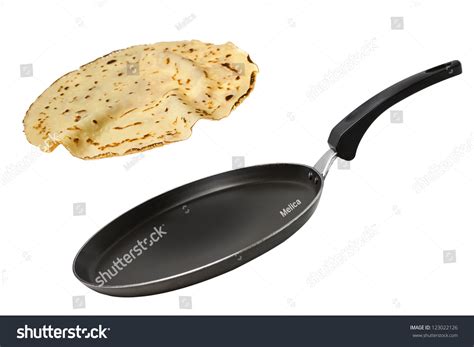 Frying Pan With Flying Pancake Stock Photo 123022126 : Shutterstock