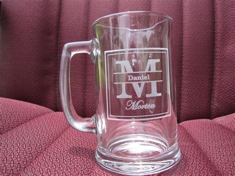 6 Custom Engraved Beer Mugs