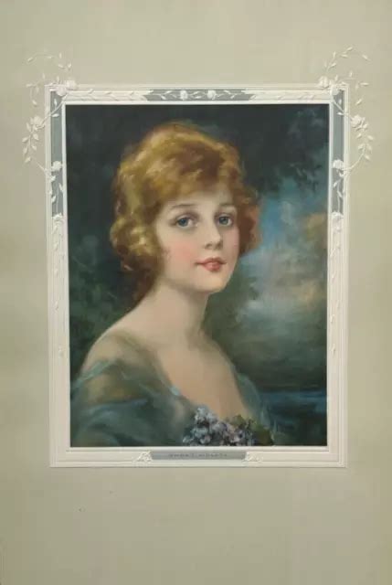 VINTAGE 1930S ART Deco Embossed Calendar Template Pin-Up Print Sweet Violets $19.99 - PicClick