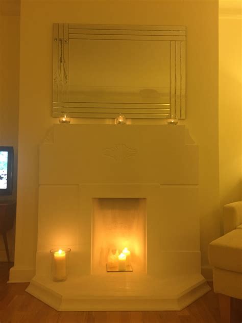 Art Deco candlelit fireplace Candlelit, Fireplace, Art Deco, Living ...