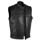 SOA Men's Leather Vest Anarchy Motorcycle Biker Club Prime Quality Vest ...