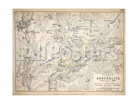 Map of the Battle of Austerlitz, Published by William Blackwood and ...