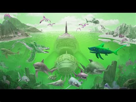 Hungry Shark World vs Evolution - All 59 Sharks Unlocked Megalodon Hack Gems and Coins Mod ...